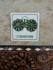 Sterling Silver Turquoise Floral Earrings 3.0