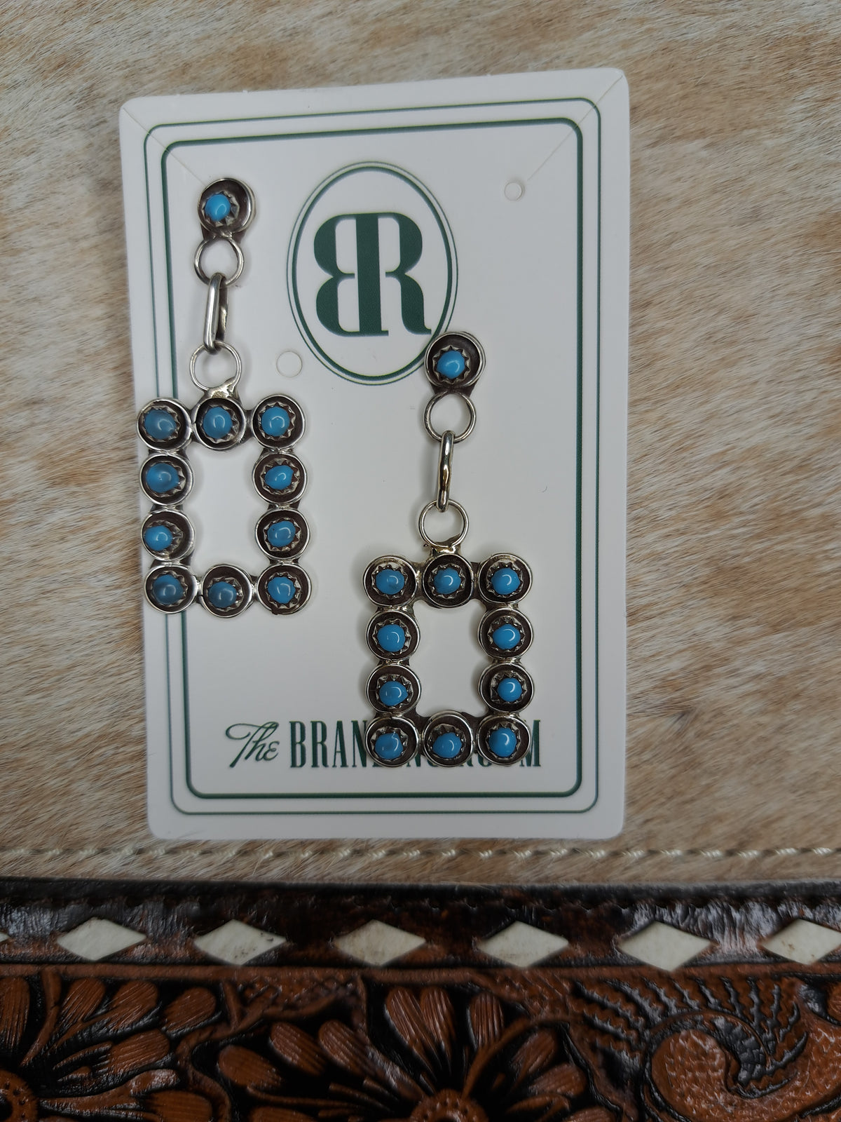 Sterling Silver Turquoise Square Dangles