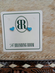 Sterling Silver Turquoise Heart Studs