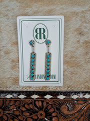 Turquoise 8 Stone Dangle Earrings