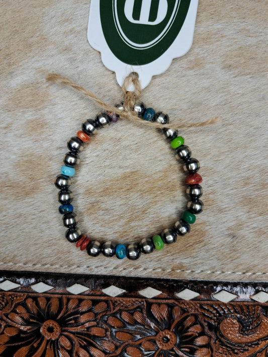 Sterling Silver Navajo Pearl Bracelet