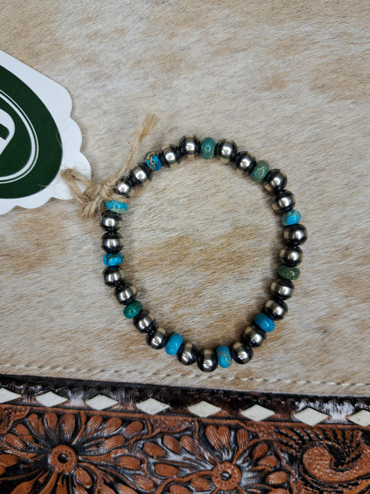 Sterling Silver Navajo Pearl Bracelet