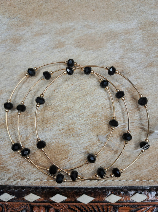 Black & Gold 3 Piece Bracelet