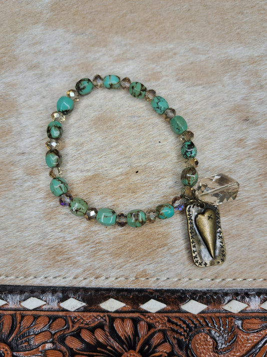 Turquoise Bracelet with Dangle