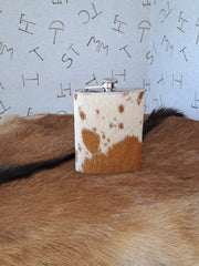 8 oz Flask- Cowhide Flask 2