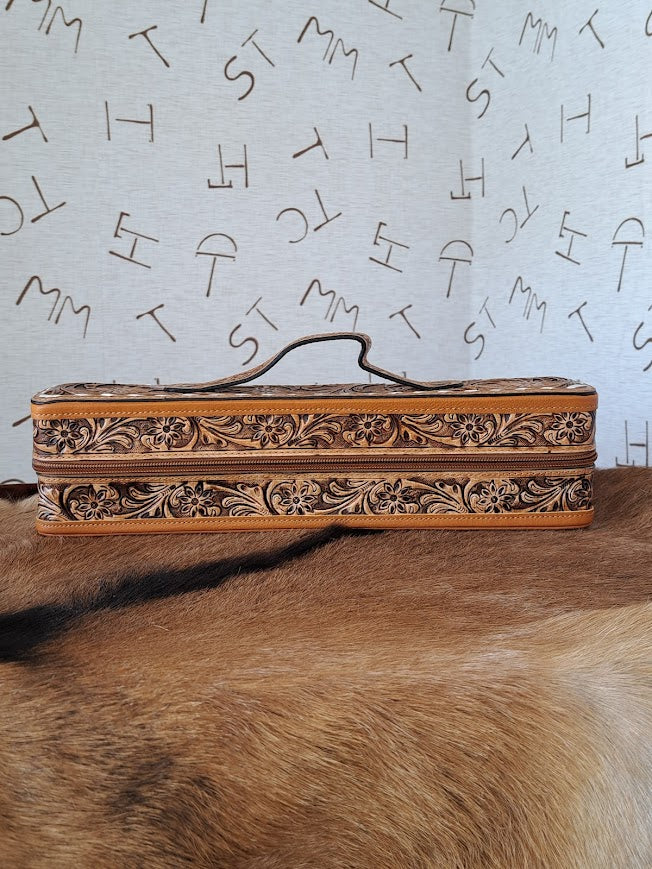 TOOLED LEATHER BRACELET JEWELRY CASE 3