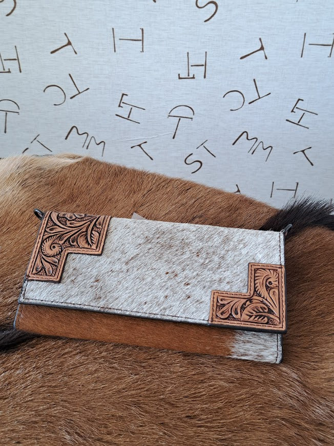 TRI FOLD WALLET WITH  CROSSBODY STRAP 2