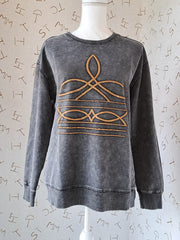 BOOT STITCH ACID WASH SWEATSHIRT