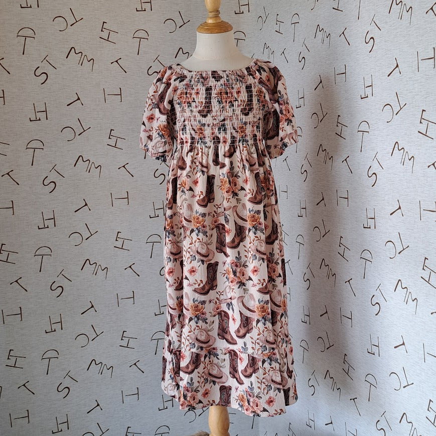 Youth Dress Boots Floral Dress