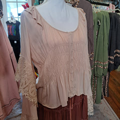 Billie: Scully Cream Crochet Bell Sleeve