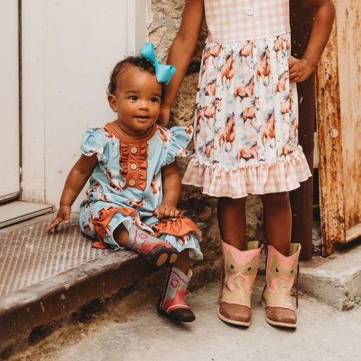 Running Horse SS Romper: Shea Baby