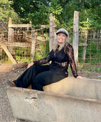 Roses Lace Top - Black