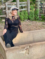 Roses Lace Top - Black