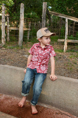 Maroon Paisley SS Pearl Snap- Shea Baby