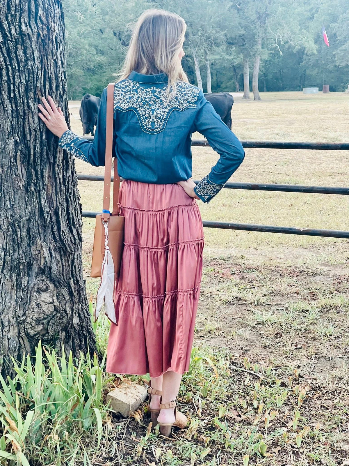Scully Western Embroidered Pearl Snap