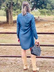 Scully Denim Dress Whipstitch