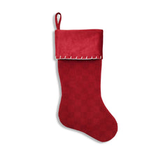 Faux Suede Checkerboard Christmas Stocking