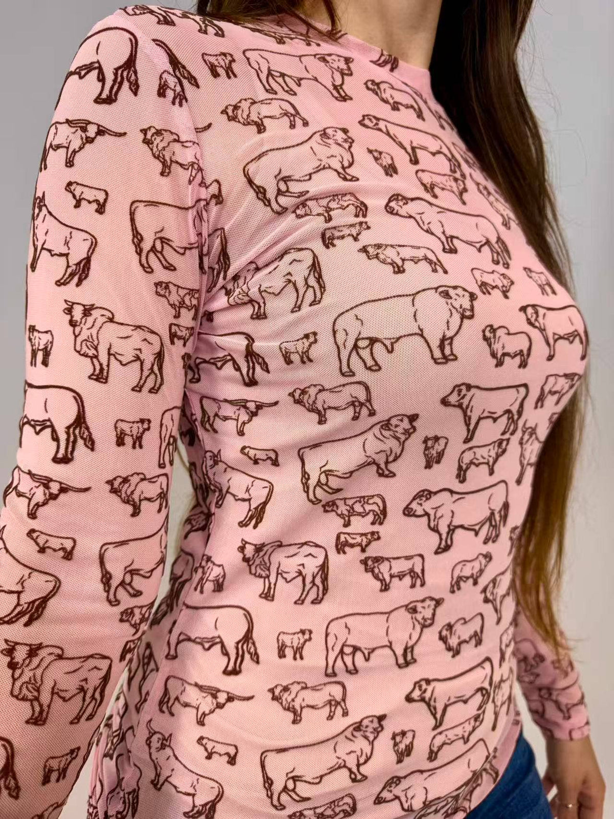 Western Farm Animal 3D Print Mesh Top