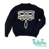 Black Boot Stitch Adult Sweater