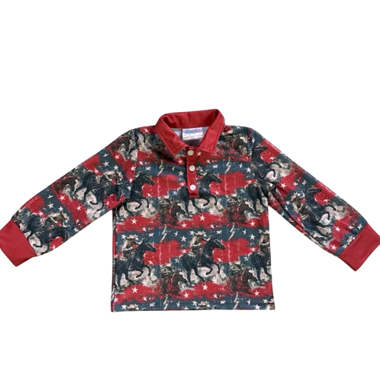 Shea Baby USA Cowboy LS Polo