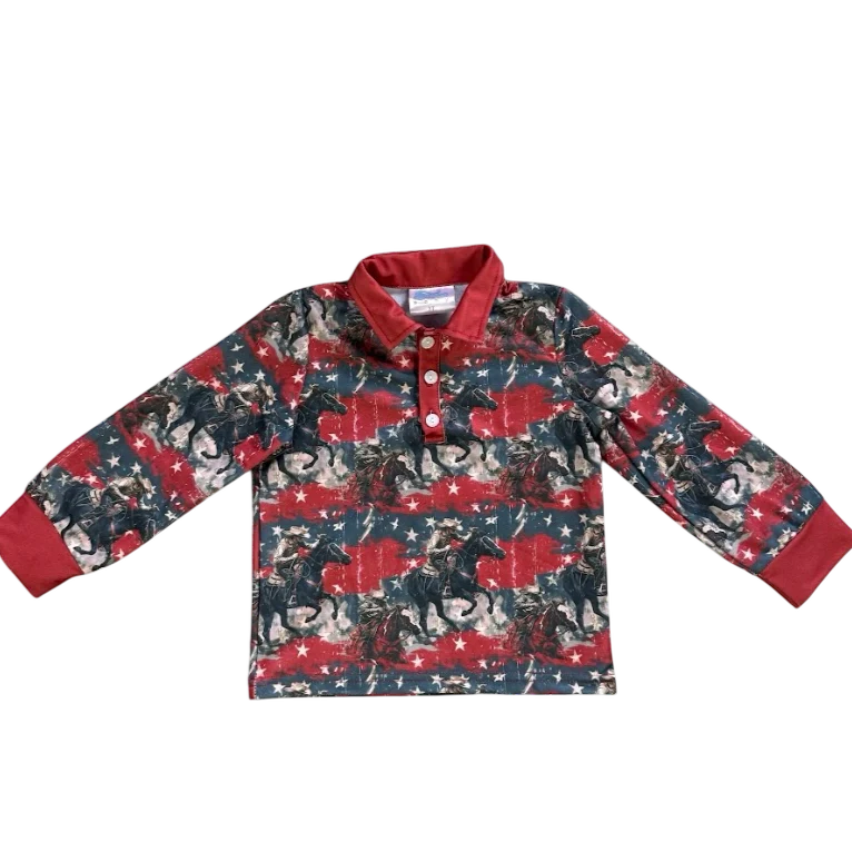 Shea Baby USA Cowboy LS Polo