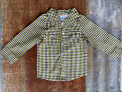 Green Plaid LS Pearl Snap- Shea Baby
