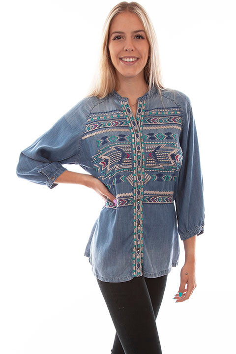 Scully Broidered Tencel Blouse