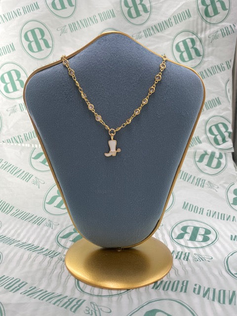 White Boot Necklace