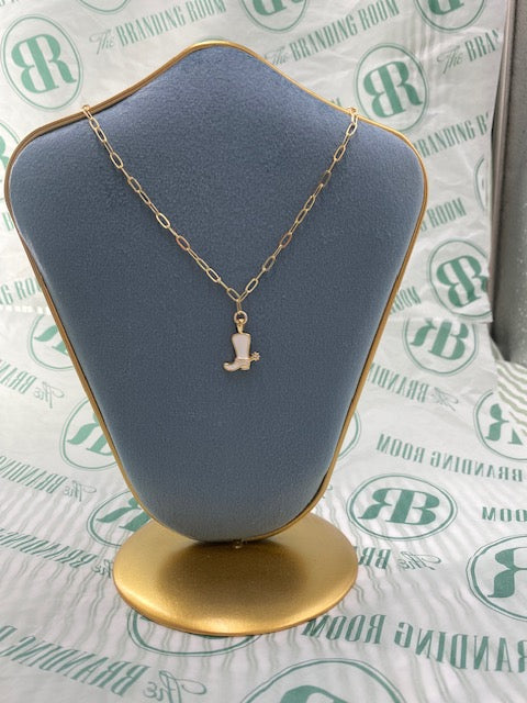 White Boot Necklace