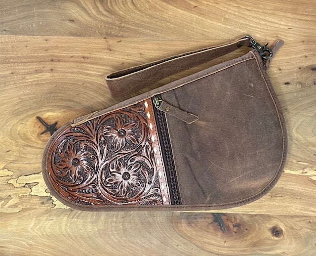 Flower Tooled Leather Gun Case