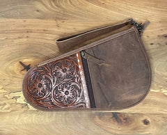 Flower Tooled Leather Gun Case