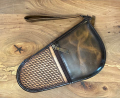 Basket Weave Tooled Leather Gun Case