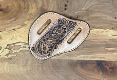 Mens Tooled Knife Sheath: Light