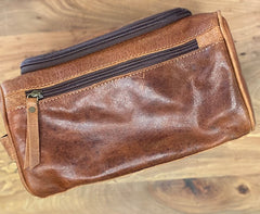 Mens Leather Shave Bag