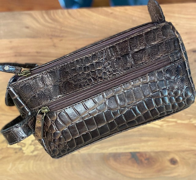 Mens Crocodile Shave Bag