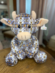 Cow Farm Pal Plush Toy: Gold & Grey Aztec