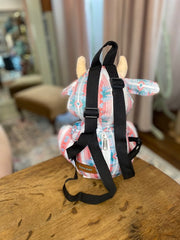 Cow Farm Pal Plush Backpack: Pink Aztec