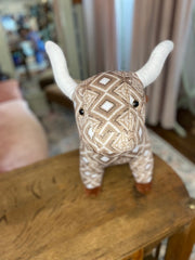 Bull Farm Pal Plush Toy: Brown & White