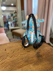Cow Farm Pal Plush Backpack: Teal Aztec