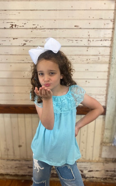 Teal Lace Shirt: Shea Baby
