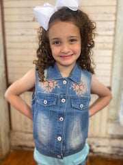 Floral Boot Denim Vest: Shea Baby
