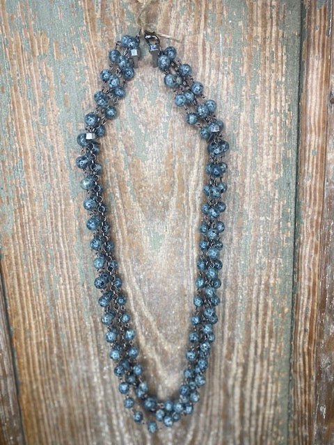 Holly: Turq. Rosary Bead Necklace