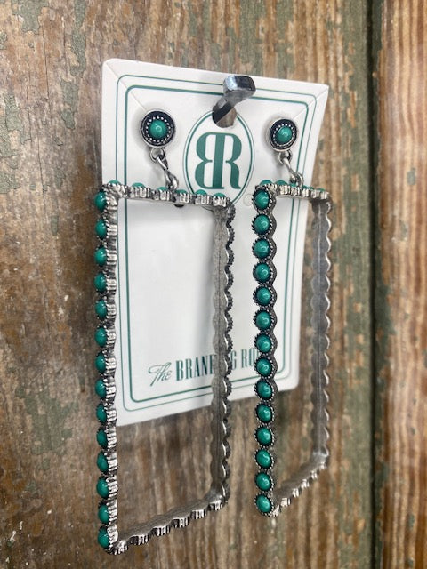 Blaire Earrings: Large Rectangle Hoop