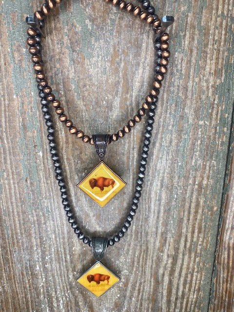 Buffalo Pendant Necklace