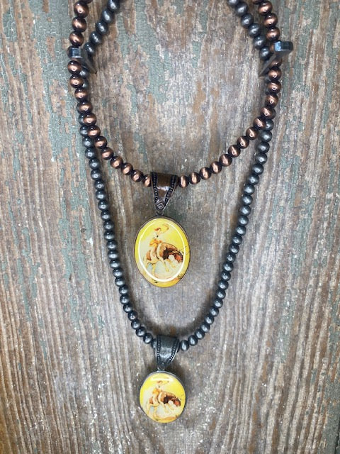 Cowgirl Buckin' Bull Pendant Necklace