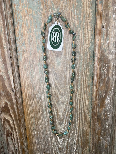 Turquoise Stone Rope Necklace