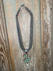 Blooming Cactus Turquoise Necklace