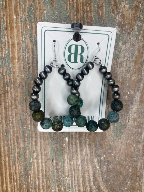 Silver/Turquoise Hoops