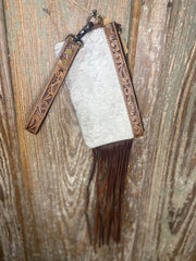 Cowhide Medium Wristlet with Fringe 3.0