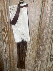 Cowhide Leather Medium Wristlet with Fringe 5.0